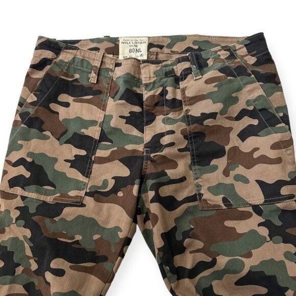 Nili Lotan Cropped French Military Pant In Coyote Brown Camo,  Size 6, Ankle Zip - Picture 7 of 14